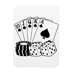 Gambling Casino Cards Dice Poker Chips Art  Magnet
