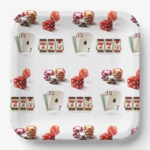 Gambling Dice Cards Poker Paper Plates