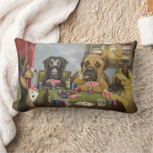 Gambling Dogs Pillow