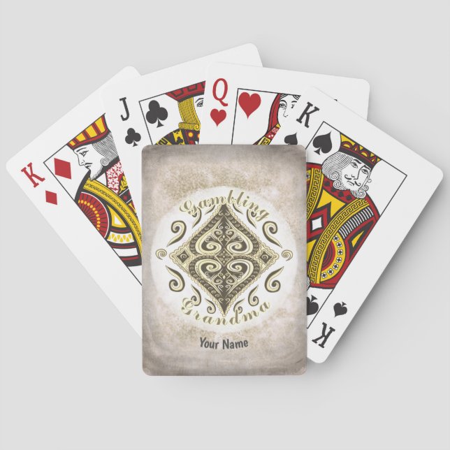 Gambling Grandma poker Playing Cards (Back)