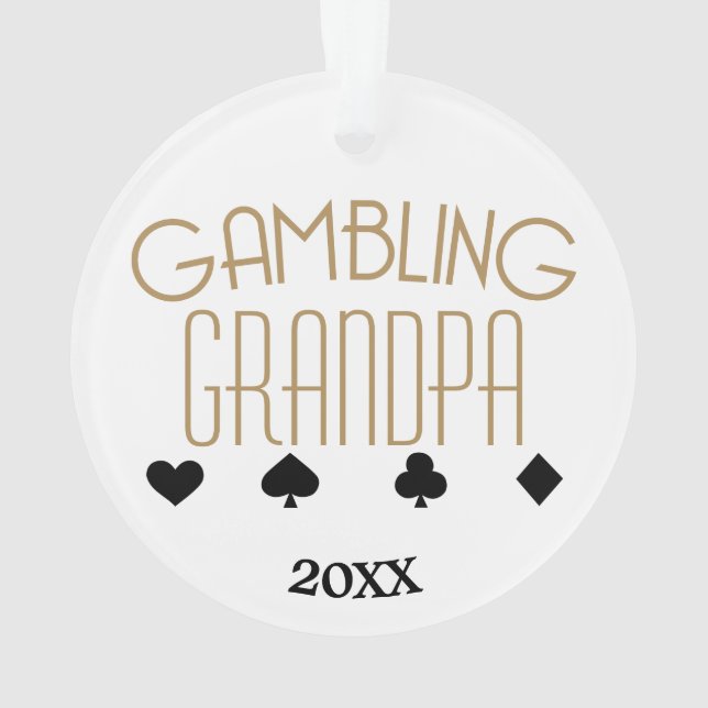 Gambling Grandpa Ornament (Back)