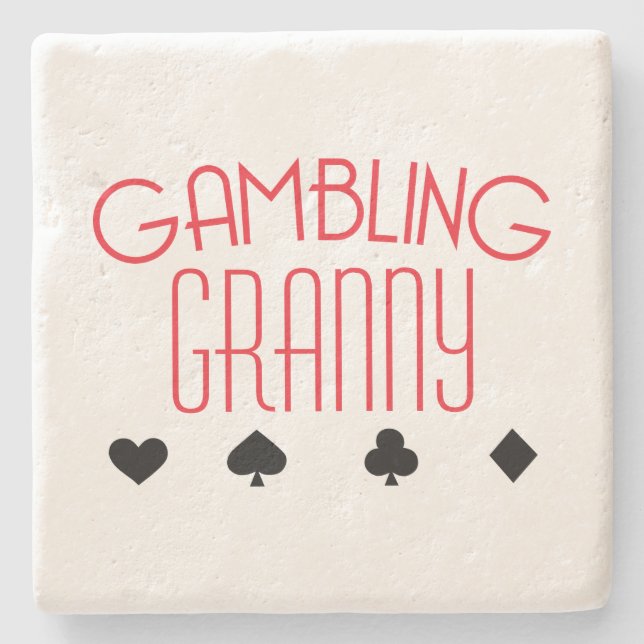 Gambling Granny Stone Coaster (Front)