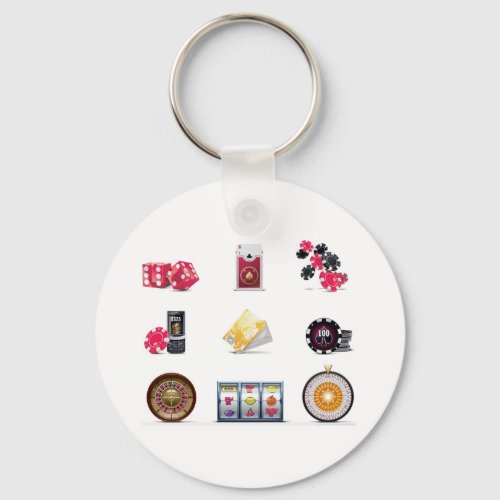 GAMBLING ICONS graphics collection assortment Keyc Keychain