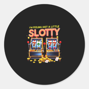 Gambling Lovers Lucky Slot Machine Casino Las Vega Classic Round Sticker