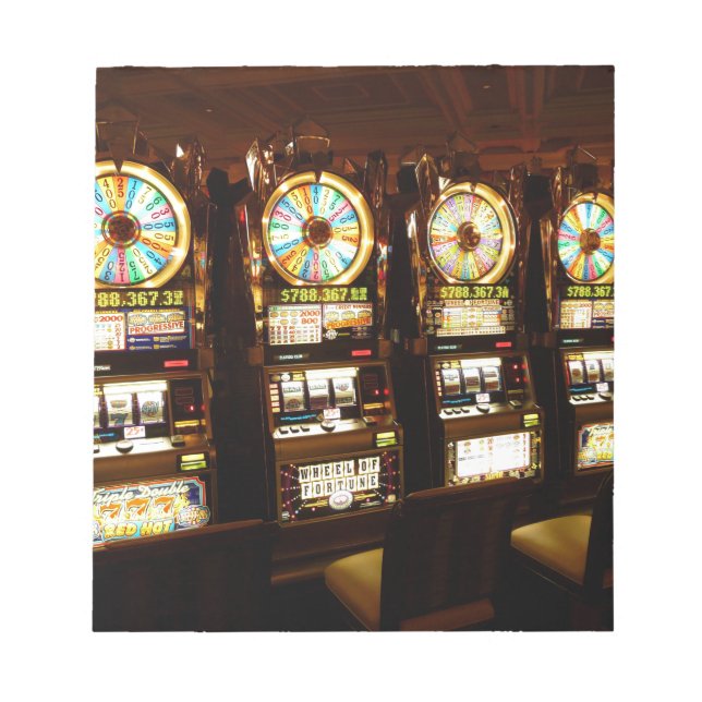 Gambling Machine One Armed Bandit Money Las Vegas Notepad (Front)