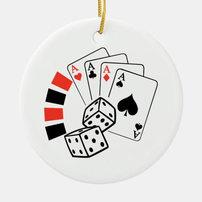 Gambling Montage Ceramic Ornament (Front)
