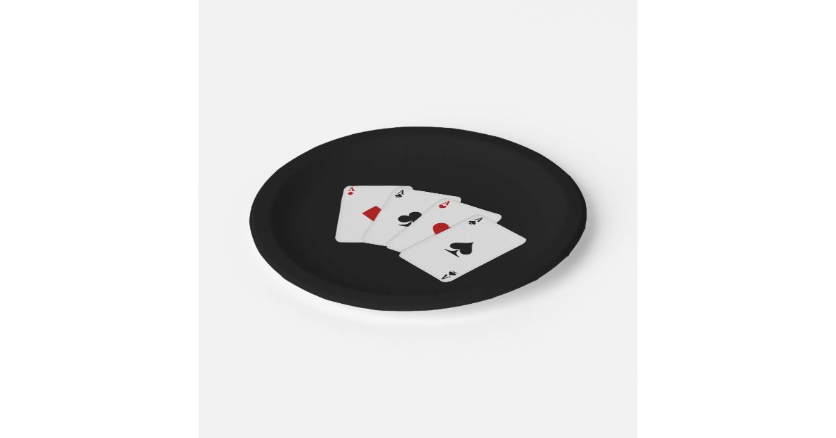 Gambling party paper plate playing cards Zazzle