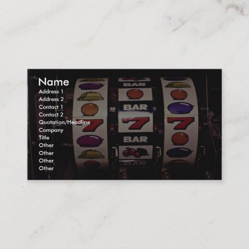 Gambling slot machines business card