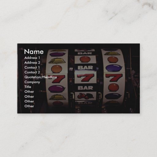 Customizable Gambling, slot machines business cards