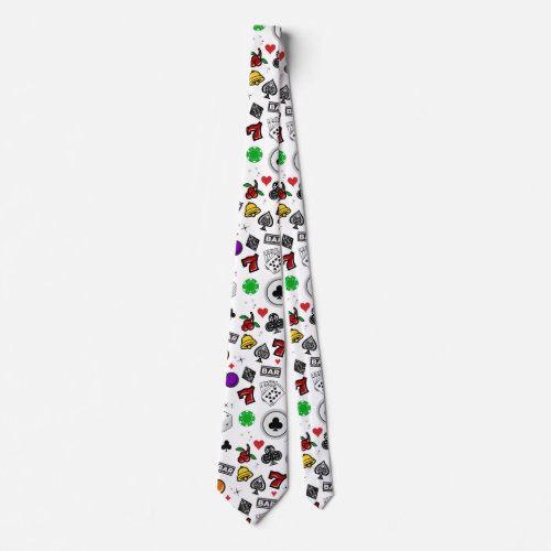 Gambling Slots Fruit Machine Bars Lucky Sevens Spi Neck Tie