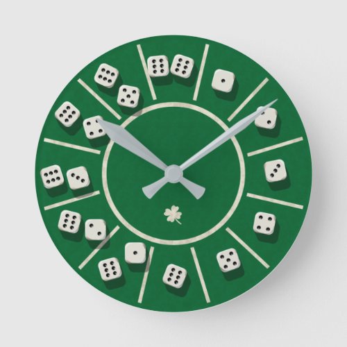 Gambling table dice round clock