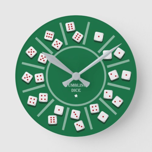 Gambling table dice round clock