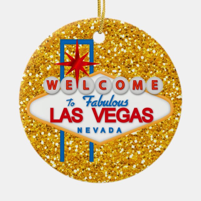 Gambling - Vegas Ceramic Ornament (Front)