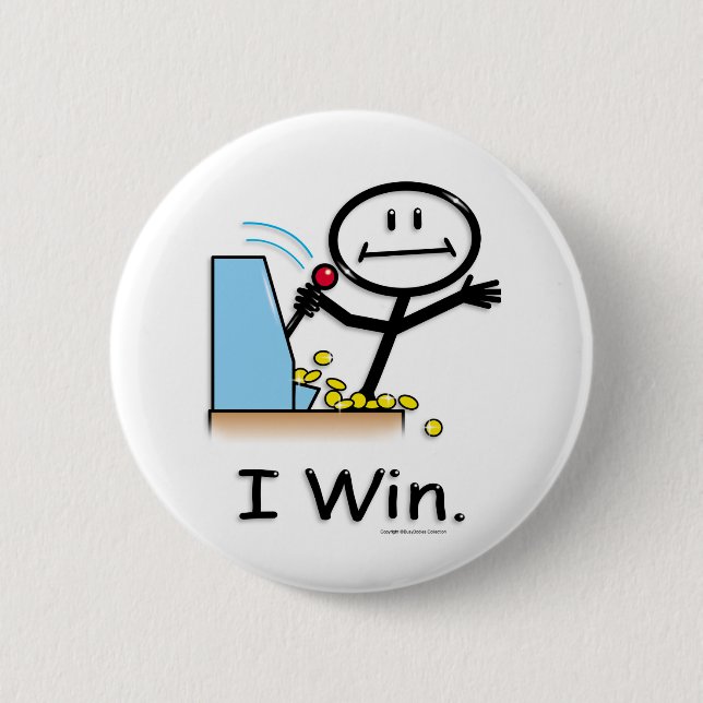 Gambling (win) pinback button (Front)