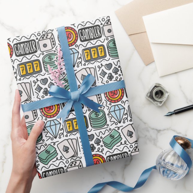 Gambling Wrapping Paper, Casino Poker Gift Wrap (Gifting)
