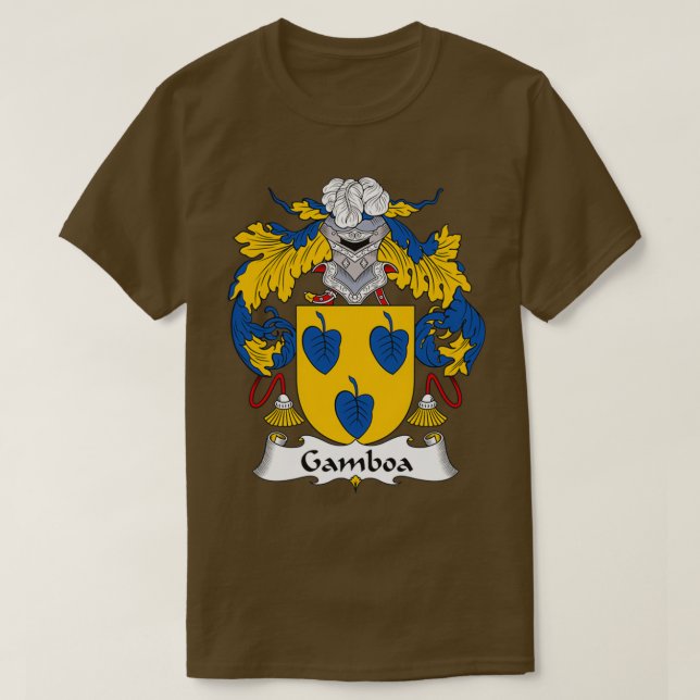 Gamboa Coat of Arms Family Crest  T-Shirt (Design Front)