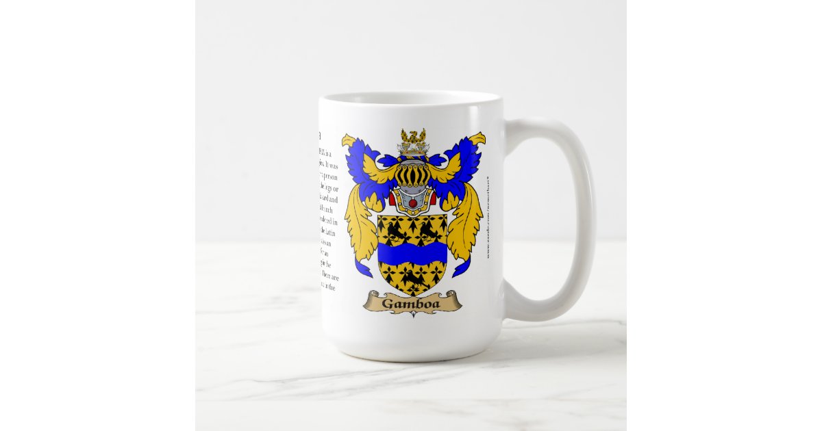 Gamboa name, the Origin, the Meaning and the Crest Coffee Mug Zazzle