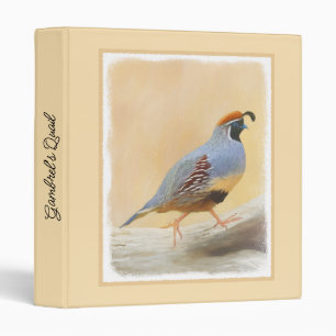 Gambrel's Quail Painting Original Bird Art 3 Ring Binder