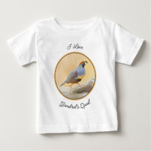 Gambrel's Quail Painting Original Bird Art Baby T-Shirt