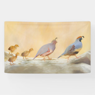 Gambrel's Quail Painting Original Bird Art Banner