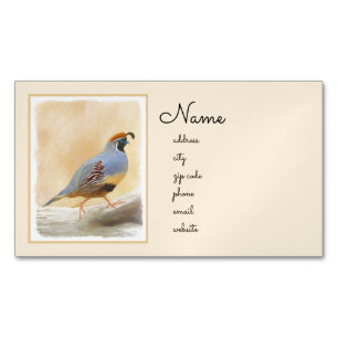 Gambrel's Quail Painting Original Bird Art Business Card Magnet