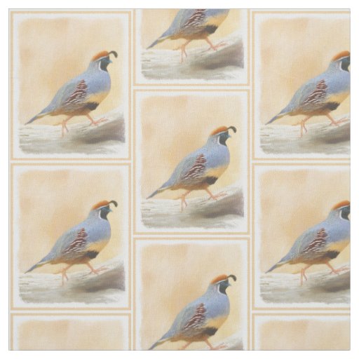 Gambrel's Quail Painting Original Bird Art Fabric