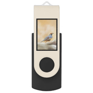 Gambrel's Quail Painting Original Bird Art Flash Drive