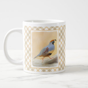 Gambrel's Quail Painting Original Bird Art Giant Coffee Mug