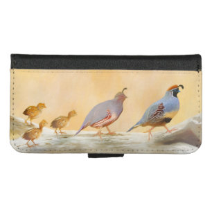 Gambrel's Quail Painting Original Bird Art iPhone 8/7 Wallet Case