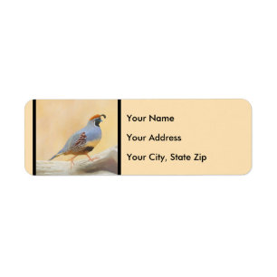 Gambrel's Quail Painting Original Bird Art Label