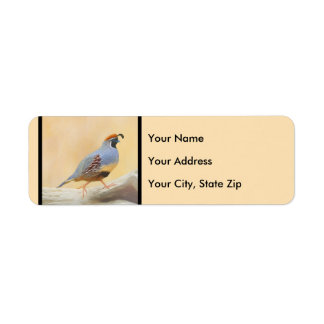 Gambrel's Quail Painting Original Bird Art Label