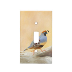 Gambrel's Quail Painting Original Bird Art Light Switch Cover