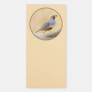 Gambrel's Quail Painting Original Bird Art Magnetic Notepad