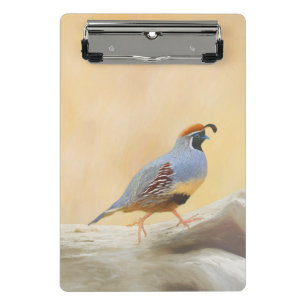 Gambrel's Quail Painting Original Bird Art Mini Clipboard