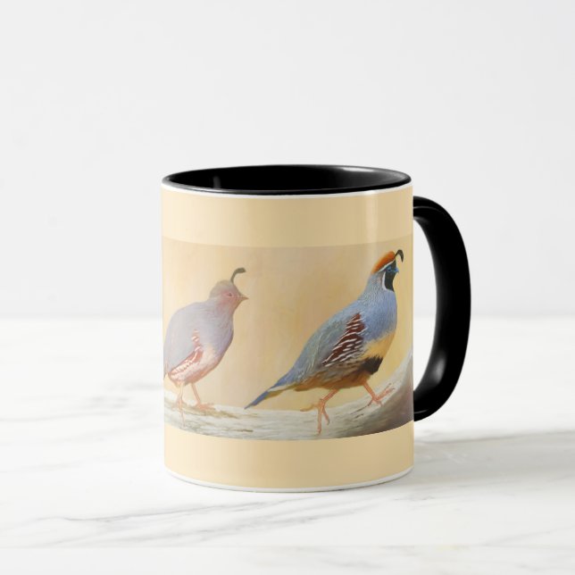 Gambrel's Quail Painting Original Bird Art Mug (Front Right)