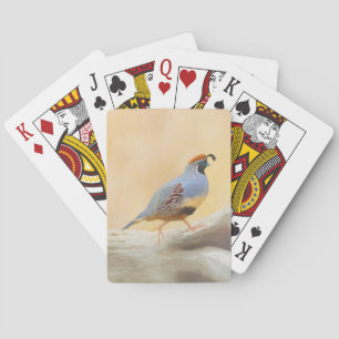 Gambrel's Quail Painting Original Bird Art Poker Cards