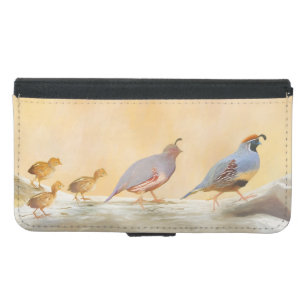 Gambrel's Quail Painting Original Bird Art Samsung Galaxy S5 Wallet Case