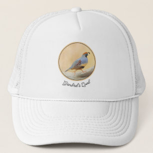 Gambrel's Quail Painting Original Bird Art Trucker Hat