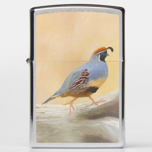 Gambrels Quail Painting Original Bird Art Zippo Lighter