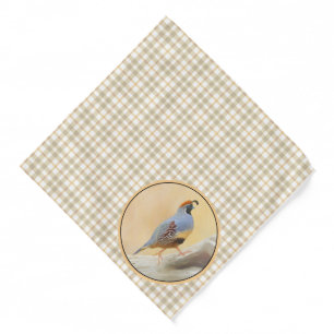 Gambrel's Quail Painting Original Wild Bird Art Bandana