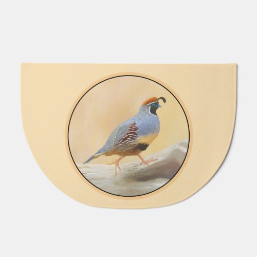 Gambrels Quail Painting  _ Original Wild Bird Art Doormat