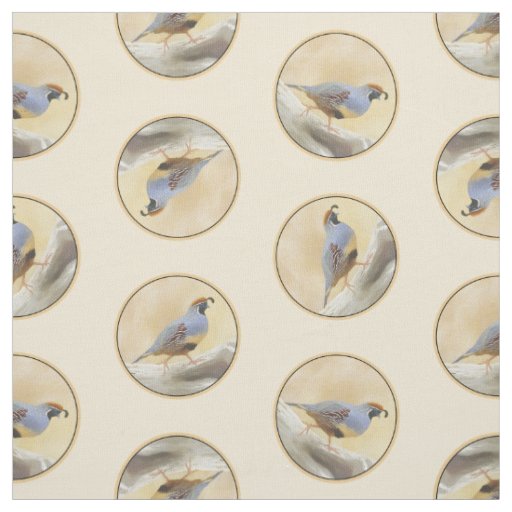 Gambrel's Quail Painting Original Wild Bird Art Fabric