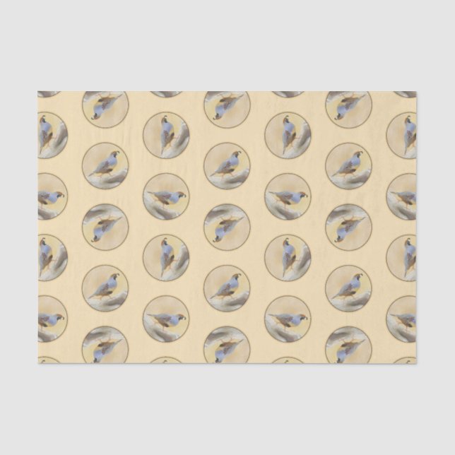 Gambrel's Quail Painting Original Wild Bird Art Tissue Paper (Front)