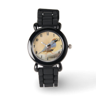 Gambrel's Quail Painting  - Original Wild Bird Art Watch
