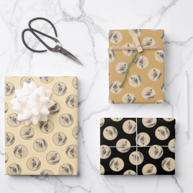 Gambrel's Quail Painting Original Wild Bird Art Wrapping Paper Sheets (Front)