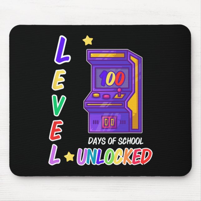 Game Arcade Controller Level 100 Days Of School Un Mouse Pad (Front)
