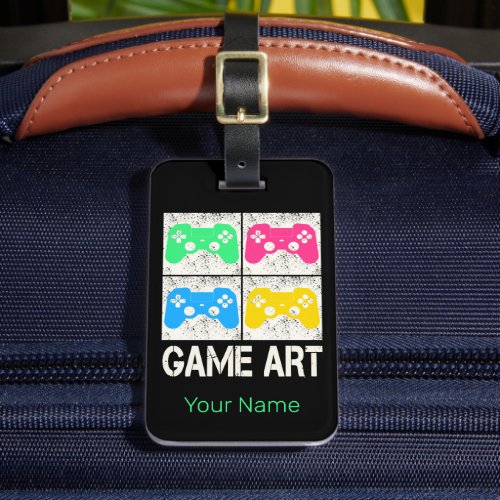 Game Art Vintage Gamepad Retro Controller Gamers Luggage Tag