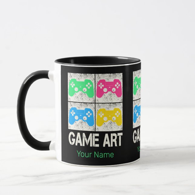 Game Art Vintage Gamepad Retro Controller Gamers Mug (Left)