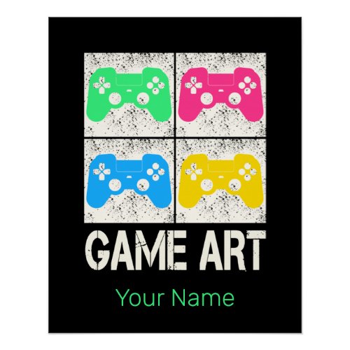 Game Art Vintage Gamepad Retro Controller Gamers Poster