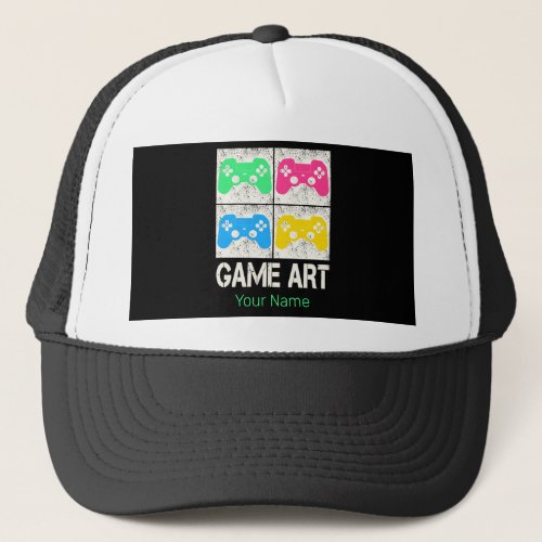 Game Art Vintage Gamepad Retro Controller Gamers Trucker Hat